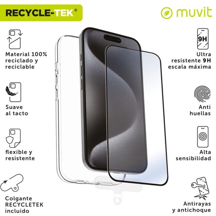 Muvit Recycletek Funda para Apple iPhone 16, Protección Confiable y Sostenible, Materiales Reciclados, Acceso Completo 5 Muvit Recycletek Funda para Apple iPhone 16, Protección Confiable y Sostenible, Materiales Reciclados, Acceso Completo 5