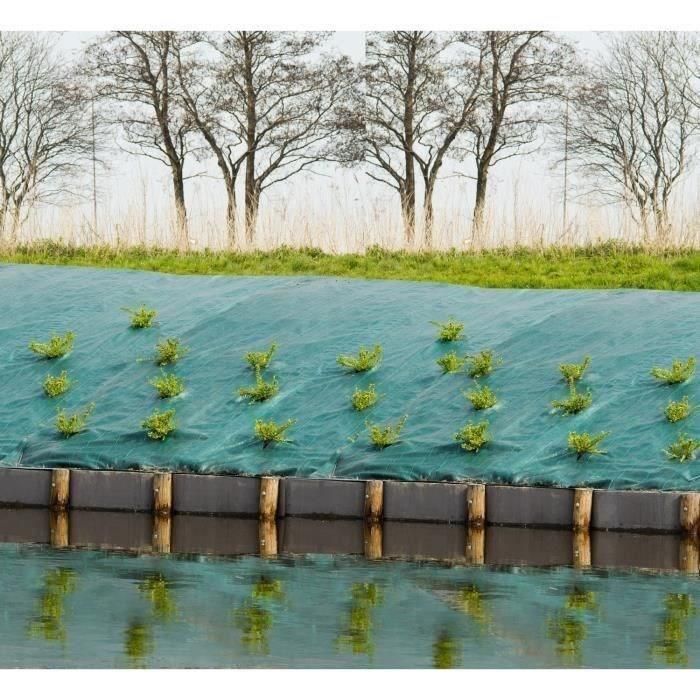 Nature Lona de Acolchado Tejido Antihierbas de Paisaje HDPE 90 gr/m² Verde 2x5m Permeable Tratada UV para Setos y Bancos