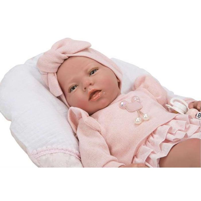 Muñeca reborn arias 40 cm alba rosa c/cojin 9