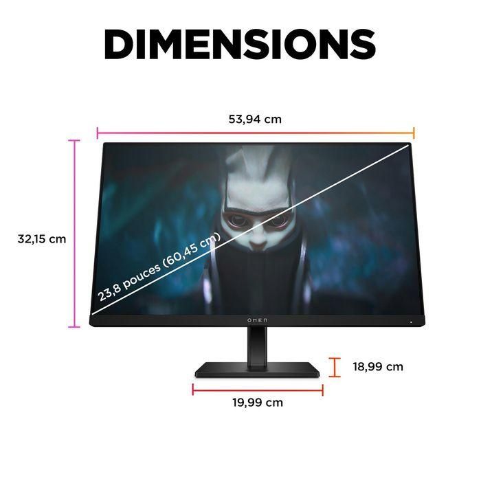 HP OMEN 24 Monitor Gaming 23.8 pulgadas FHD 165Hz para Juegos de Alto Rendimiento, Colores Vibrantes y Diseño Elegante 11