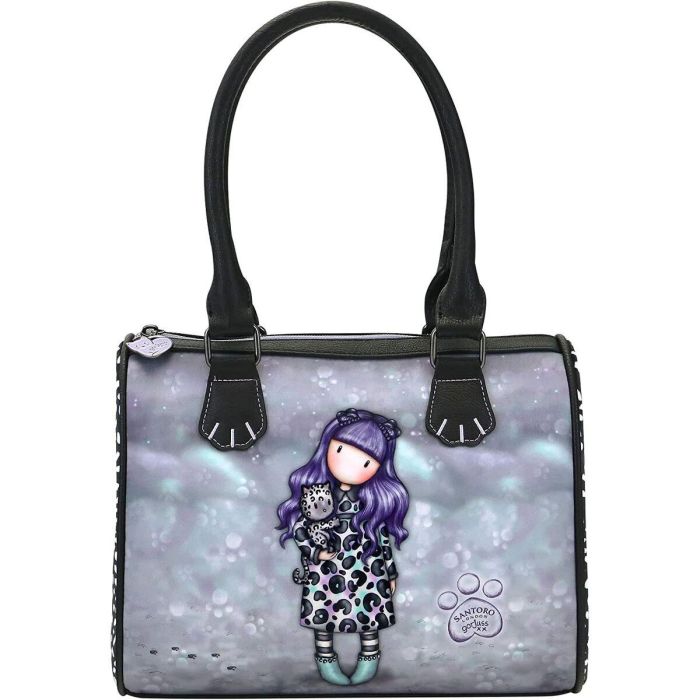 Bolso de Mano Gorjuss Smitten kitten Negro Blanco (28 x 22 x 13 cm) 2 Bolso de Mano Gorjuss Smitten kitten Negro Blanco (28 x 22 x 13 cm) 2