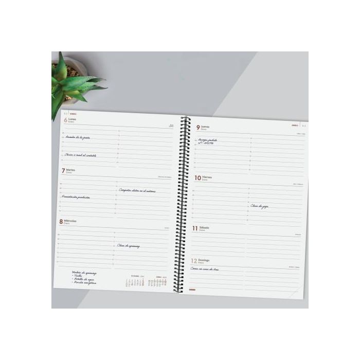 Finocam Agenda Anual Year Espiral E40-210x297 mm Svh Negro 2025 2