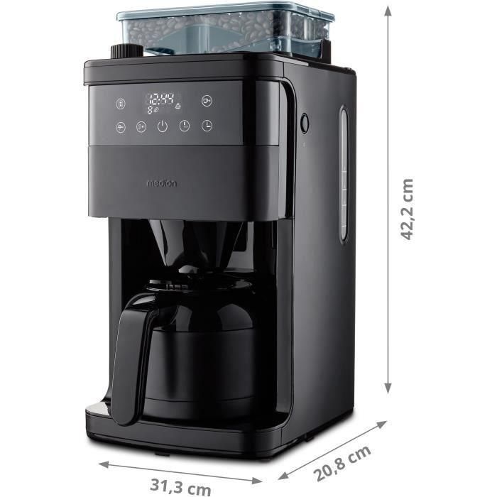 Medion MED4061275225976 Cafetera Digital con Molinillo y Filtro Aislado 1000W 1.0L Negra 5 Medion MED4061275225976 Cafetera Digital con Molinillo y Filtro Aislado 1000W 1.0L Negra 5