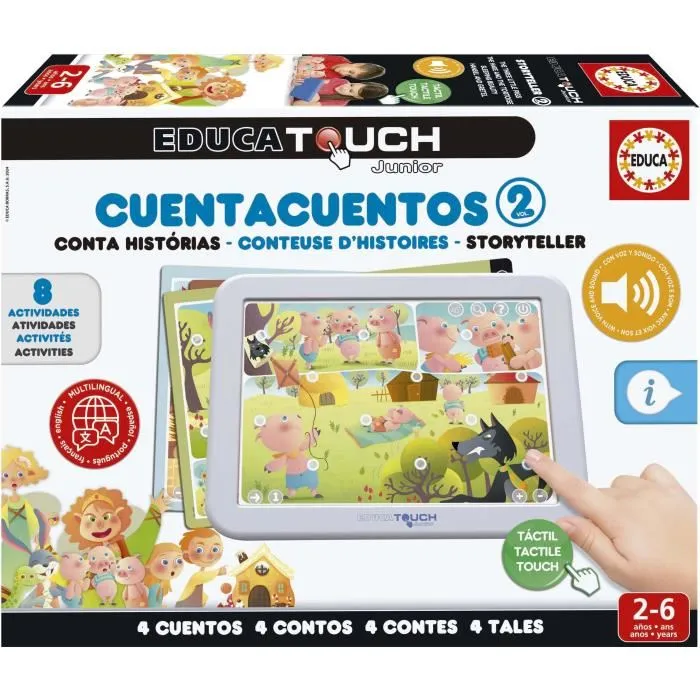 Educa Cuenta Cuentos 2 17952, Libro Interactivo para Niños a Partir de 2 Años con 4 Historias y 8 Actividades Didácticas Educa Cuenta Cuentos 2 17952, Libro Interactivo para Niños a Partir de 2 Años con 4 Historias y 8 Actividades Didácticas