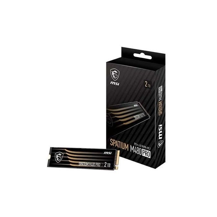 MSI Spatium M480 PRO NVMe M.2 SSD 2TB PCI Express 4.0 3D NAND Lectura 7400 MB/s Escritura 7000 MB/s para PC/Portátil