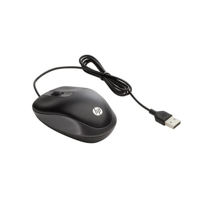 Hp Ratón De Viaje Cable Usb 1000Ppp Ambidiestro Negro