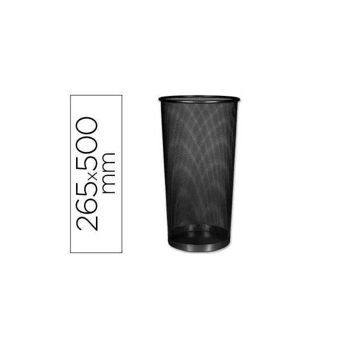 Paraguero Metalico Q-Connect Kf00829 Rejilla Negro 26,5 Diametro X 50 cm