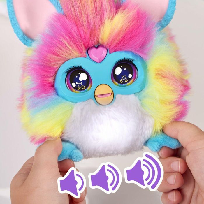 Hasbro HASG0668FA0 Furby DJ Furby Peluche Electrónico Interactivo Arcoíris Suave con Música, Luces, Movimientos y Juegos, Habla Francés y Pelaje 7