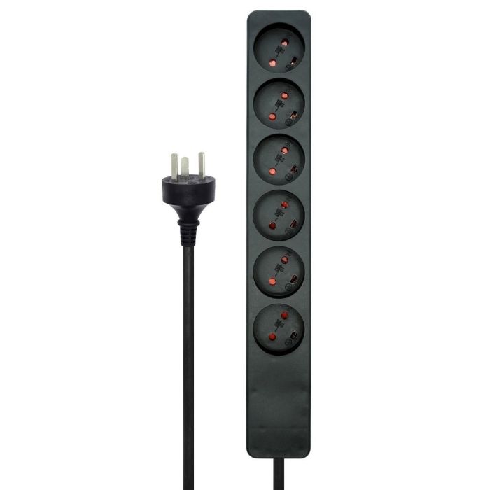 MicroConnect Danish Power Strip 6-way Black, with 7m EDB cable 1 MicroConnect Danish Power Strip 6-way Black, with 7m EDB cable 1