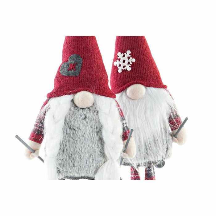 Figura Navidad Tradicional DKD Home Decor Gris Rojo 12 x 46 x 16 cm (2 Unidades) 2 Figura Navidad Tradicional DKD Home Decor Gris Rojo 12 x 46 x 16 cm (2 Unidades) 2