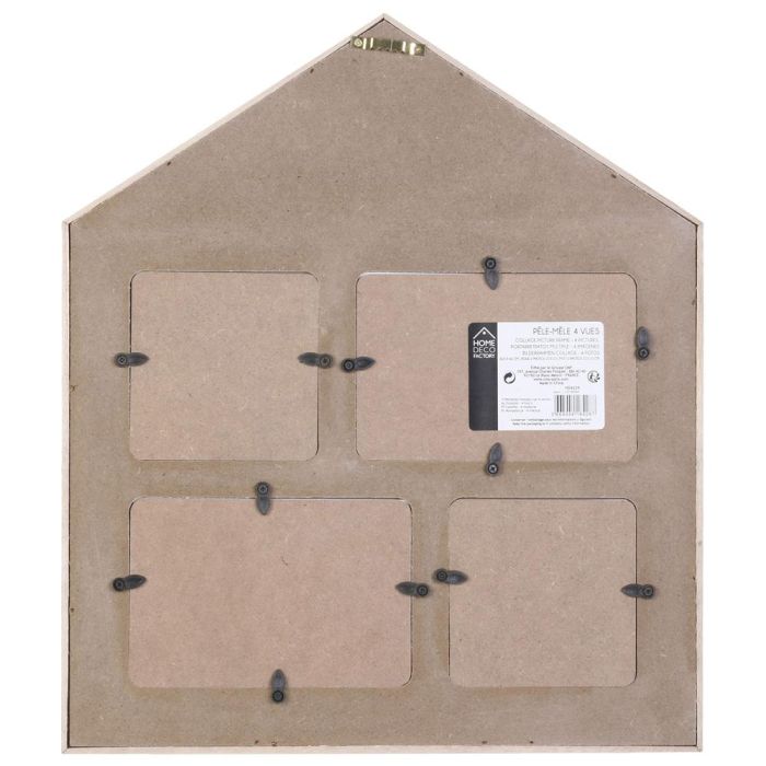 Home Deco Factory Marco 4 Fotos Casa con Paspartú Blanco para Pared 2x10x15 cm y 2x10x10 cm 1