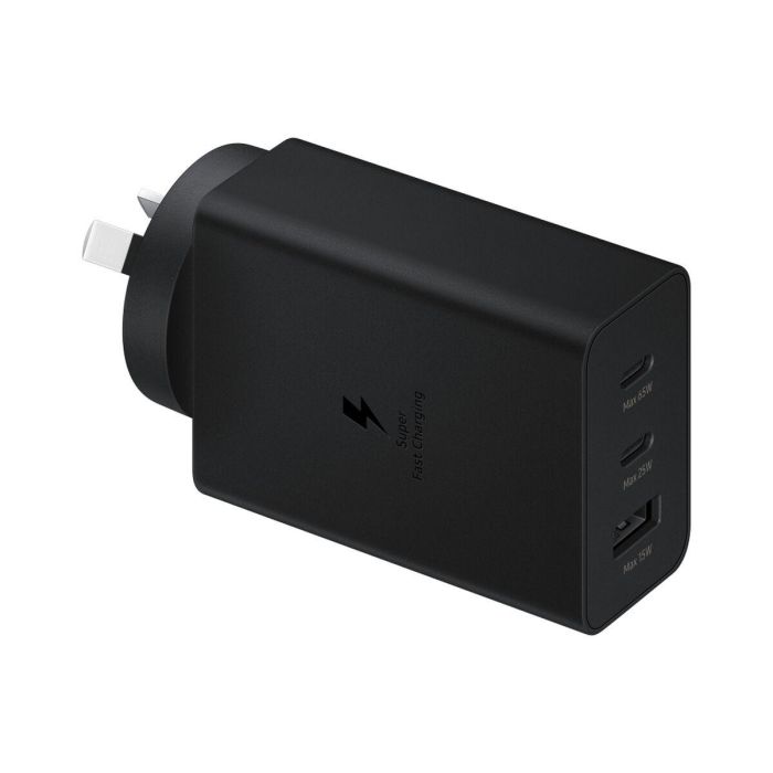 Samsung EP-T6530NBEGEU Cargador de Pared 65W Triple Puerto para Carga Rápida con 2x USB-C y 1x USB-A Negro 8