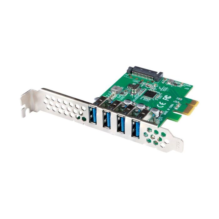 Lanberg PCE-US3-004 Tarjeta PCIe a USB 3.2 Gen 1 (3.1 Gen 1) con 4 Puertos Tipo A, Ancho de Banda 5 Gbit/s