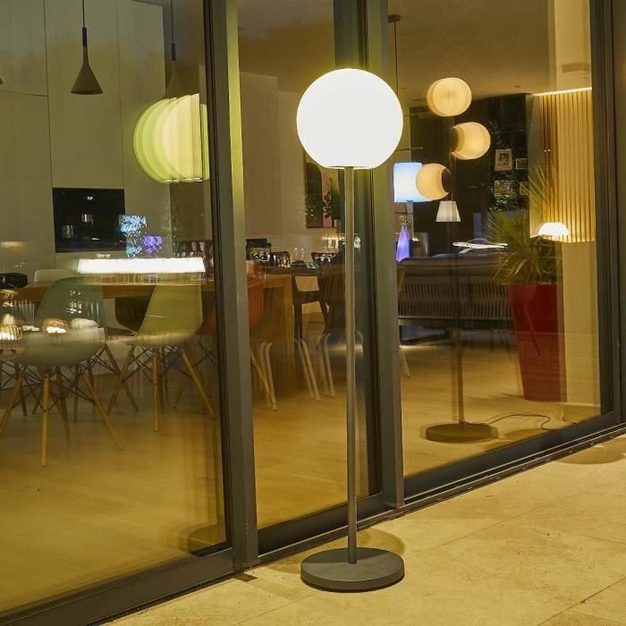 Lámpara de pie luminosa - LUMISKY - LUNY TALL - Al. 150 cm - Base metálica de diseño escandinavo - LED blanco cálido y blanco regulable 3