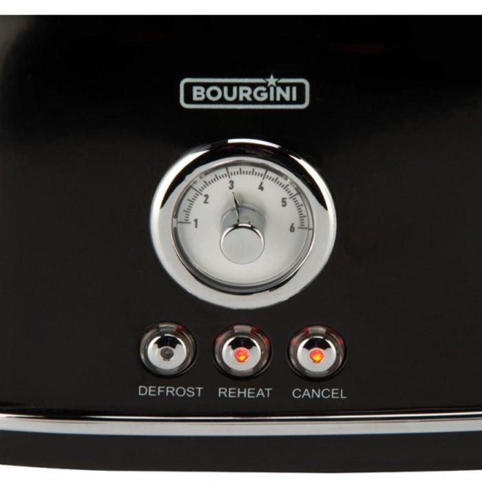 Bourgini Tostadora Pan Retro Negra 815 W, Acero Inoxidable, 2 Rebanadas, Nivel de Tostado Ajustable, Función Calentar y Descongelar, Diseño Retro 2 Bourgini Tostadora Pan Retro Negra 815 W, Acero Inoxidable, 2 Rebanadas, Nivel de Tostado Ajustable, Función Calentar y Descongelar, Diseño Retro 2