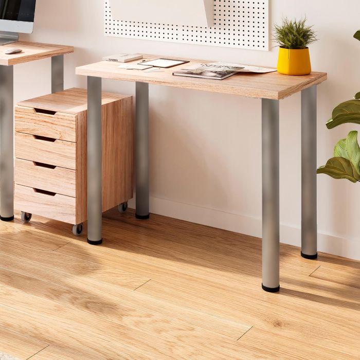 Emuca Lote de 4 patas para mesa, diámetro 60mm, H 710mm, Acero, Níquel satinado 5