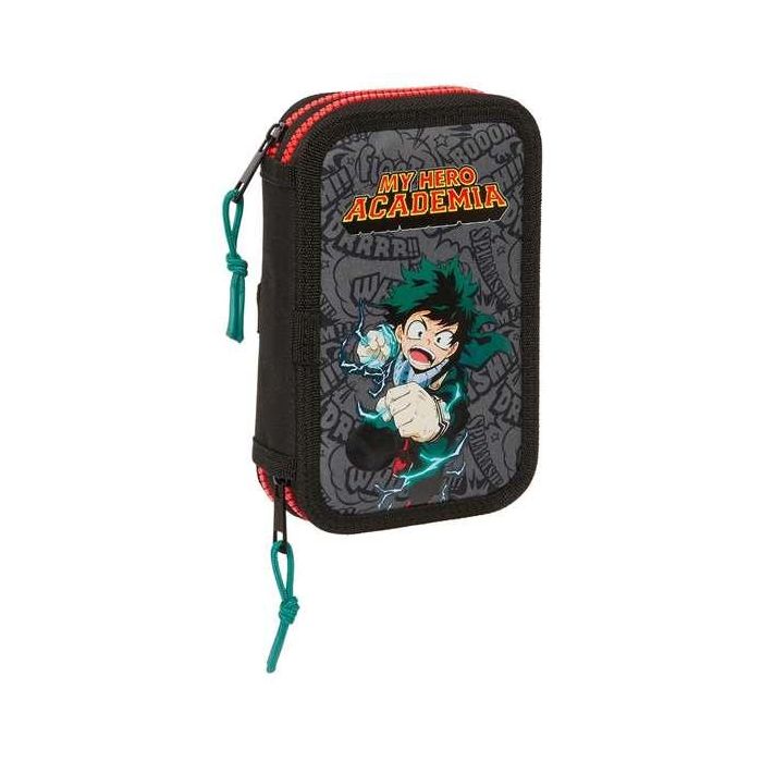 Estuche Escolar My Hero Academia Negro 12.5 x 19.5 x 4 cm 28 piezas