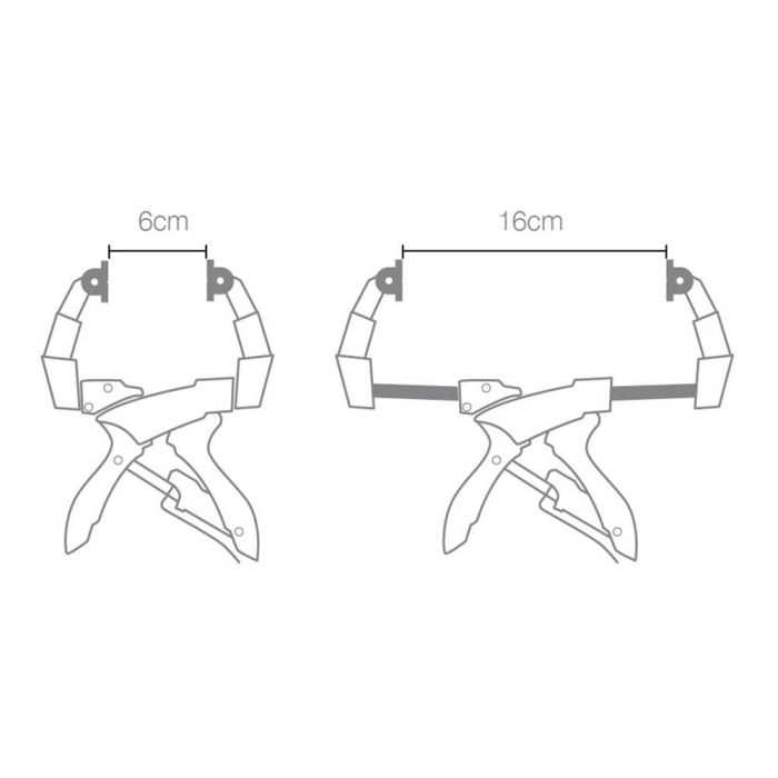 Piher Pinza presión extensible 16cm 52204 - Brazos de acero, mordazas de PE sin aceite, no deja huella 2 Piher Pinza presión extensible 16cm 52204 - Brazos de acero, mordazas de PE sin aceite, no deja huella 2