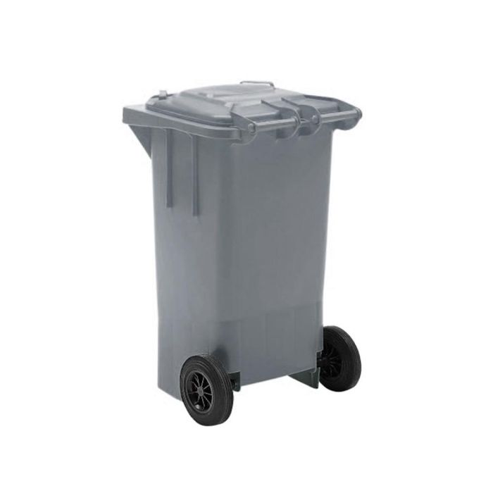 Papelera Contenedor Q-Connect Plastico Gris Para Desechos En General 100 L Con Tapa Y Ruedas 750x470x370 mm 4