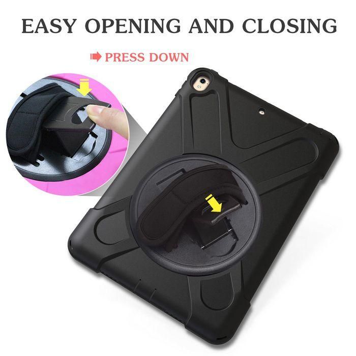 eSTUFF Funda Defender AUSTIN Antichoque para iPad Pro 10.5/Air 10.5 - Soporte Giratorio 360°, Correa Mano y Hombro - Negra 5