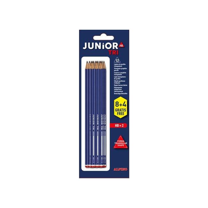Lapiz De Grafito Alpino Triangular Blister De 8+4