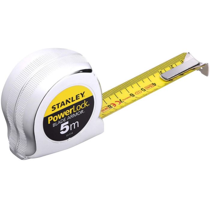 Stanley 0-33-514 Flexómetro PowerLock BladeArmor 5m x 25mm Amarillo/Plata 2 Stanley 0-33-514 Flexómetro PowerLock BladeArmor 5m x 25mm Amarillo/Plata 2