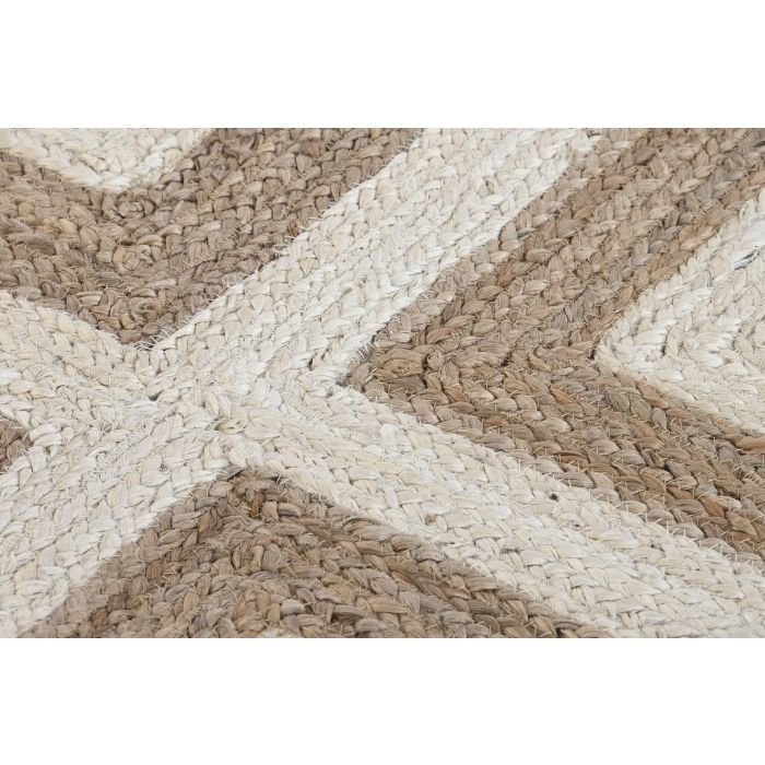 DKD Home Decor Alfombra Scandi Right Marron Claro Blanco Yute Algodon Polyester 120 x 120 cm (2 Unidades) 3 DKD Home Decor Alfombra Scandi Right Marron Claro Blanco Yute Algodon Polyester 120 x 120 cm (2 Unidades) 3