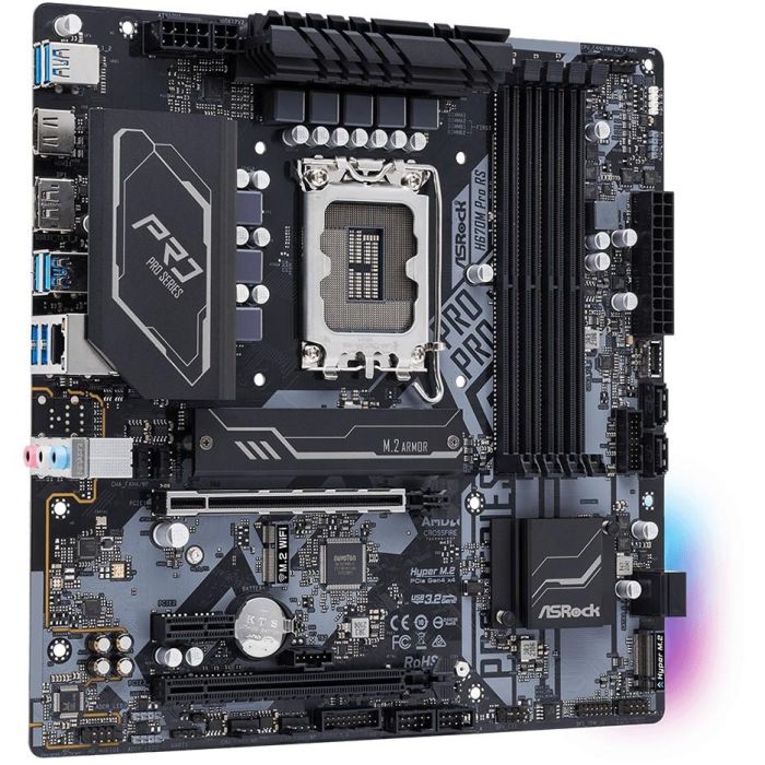 ASROCK H670M PRO RS Placa Base Intel LGA 1700 DDR4 Micro ATX 3