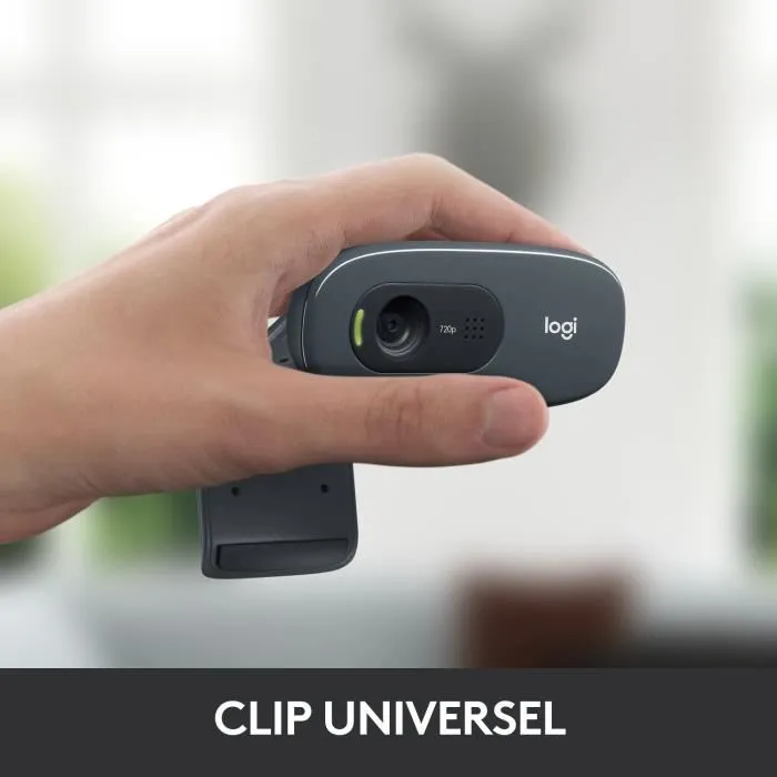 Logitech C270 Webcam HD 720p con Micrófono Integrado y Ajuste de Luz para Videollamadas Claras 4
