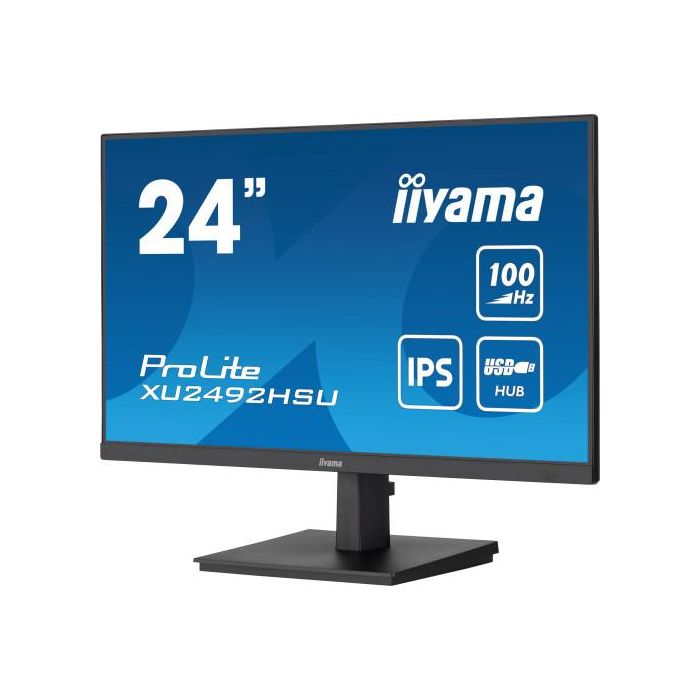 MONITOR IIYAMA 24" PROLITE SLIM XU2492HSU-B6, IPS, 100HZ, 0,4 MS, USB, HDMI, DISPLAYPORT, ALT 2x2W, INCLI 3