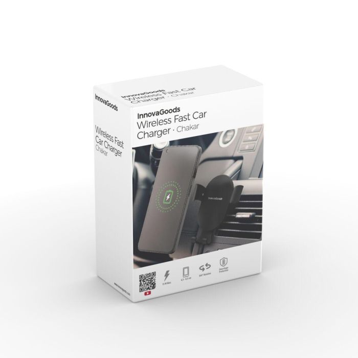Soporte Cargador Rápido Inalámbrico para Coche Chakar InnovaGoods 1 Soporte Cargador Rápido Inalámbrico para Coche Chakar InnovaGoods 1