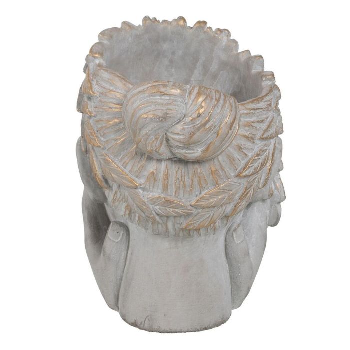 Macetero Gris Cemento Cara 22 x 17 x 24 cm 6 Macetero Gris Cemento Cara 22 x 17 x 24 cm 6