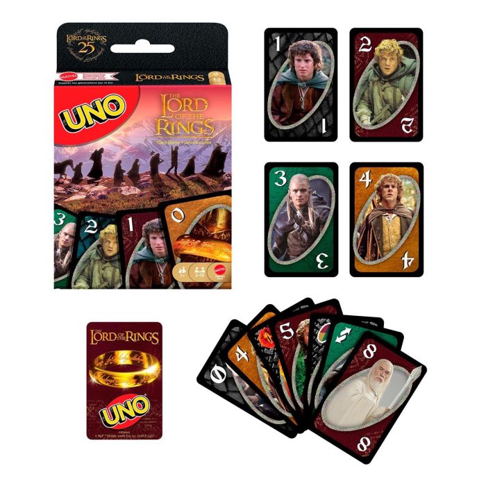 Mattel Games Juego Uno El Señor De Los Anillos Jmf13, +7 Años, Juego de Cartas 1