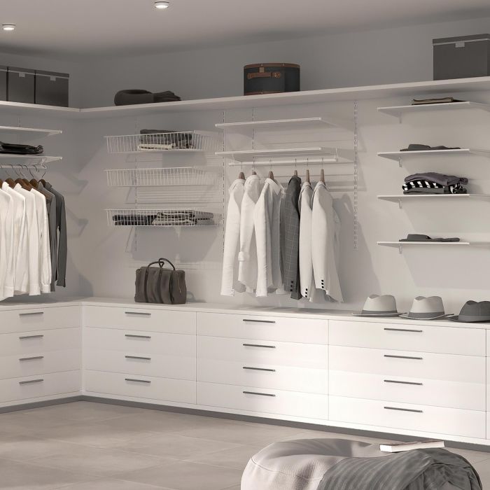 Emuca Lote para 4 estantes con soportes y placas de fijación a pared Jagmet, longitud 230mm, Acero, Pintado blanco 4