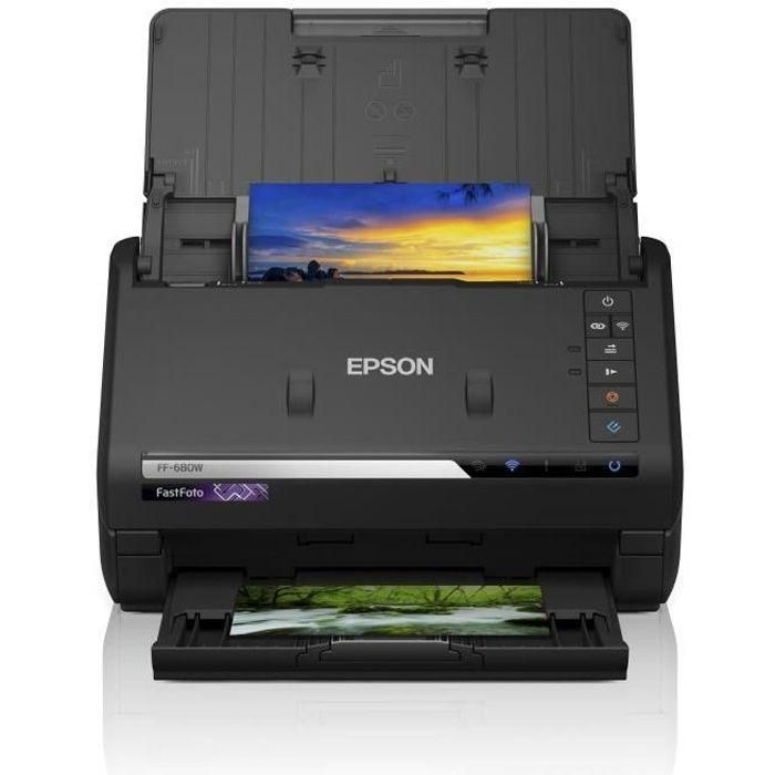 Epson Escáner FastFoto FF-680W, Escáner Rápido con Alimentador Automático, 600 ppp, Wifi, Escanea 30 Fotos en 30 Segundos