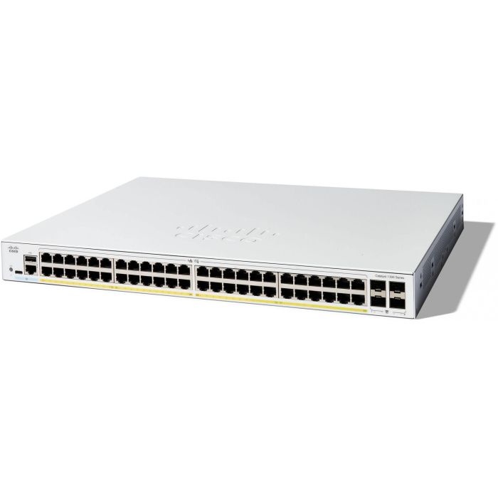 Cisco C1300-48FP-4G Catalyst 1300 Switch gestionado L2/L3 - 48 puertos Gigabit Ethernet PoE - 4 puertos SFP 0 Cisco C1300-48FP-4G Catalyst 1300 Switch gestionado L2/L3 - 48 puertos Gigabit Ethernet PoE - 4 puertos SFP 0