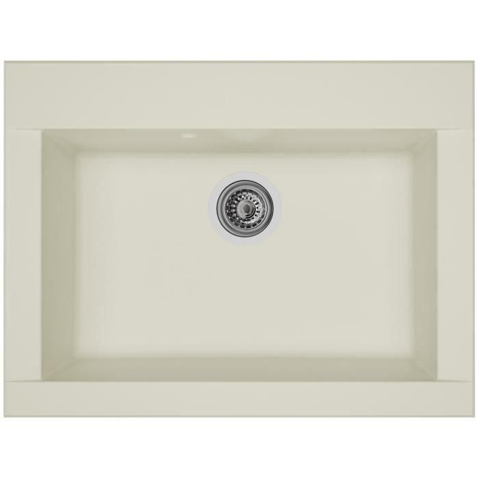 Stradour Fregadero de Cocina Empotrado Hexo, 1 Recipiente sin Escurridor, Resina, Color Blanco, 66x50 cm, Reversible Stradour Fregadero de Cocina Empotrado Hexo, 1 Recipiente sin Escurridor, Resina, Color Blanco, 66x50 cm, Reversible