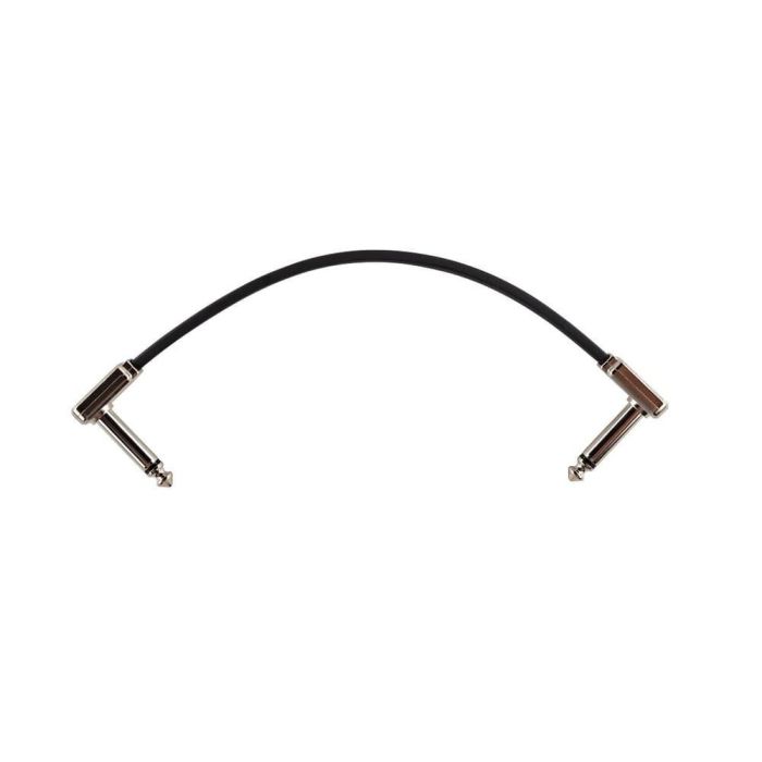Ernie Ball Cable Patch Flat Ribbon 6" Negro para Pedalera, Conectores Ángulo Plano, Diseño Optimizado, Doble Blindaje