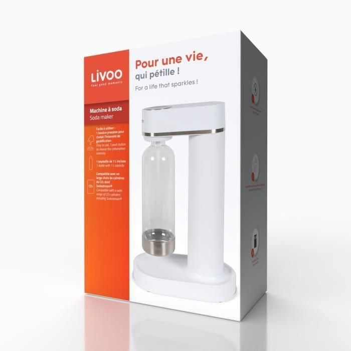 Máquina de refrescos - LIVOO - DOM464 - 1L - Funciona por presión - Sin electricidad - Botella PET - Compatible con cilindros Sodastream 5 Máquina de refrescos - LIVOO - DOM464 - 1L - Funciona por presión - Sin electricidad - Botella PET - Compatible con cilindros Sodastream 5