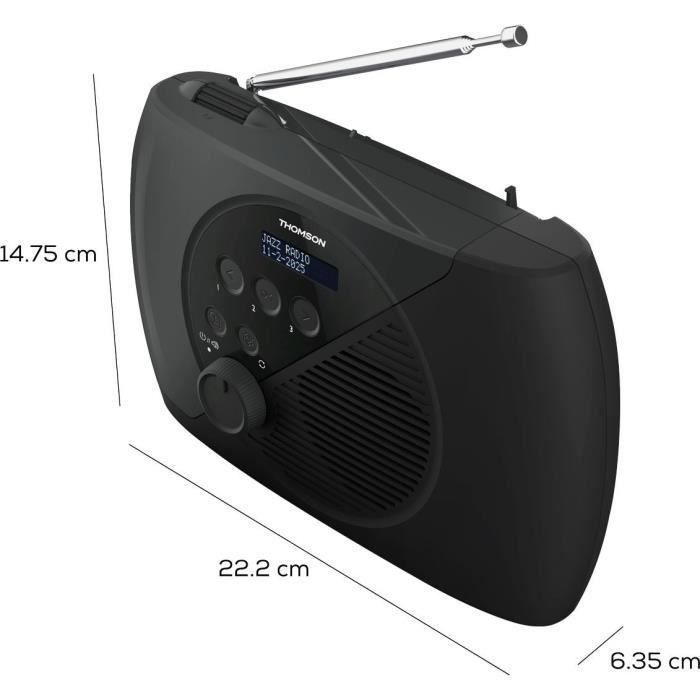 Thomson AAAYF54173 Radio DAB/FM Digital Portátil Gris y Negro con Sintonizador PLL y Pantalla LCD 4