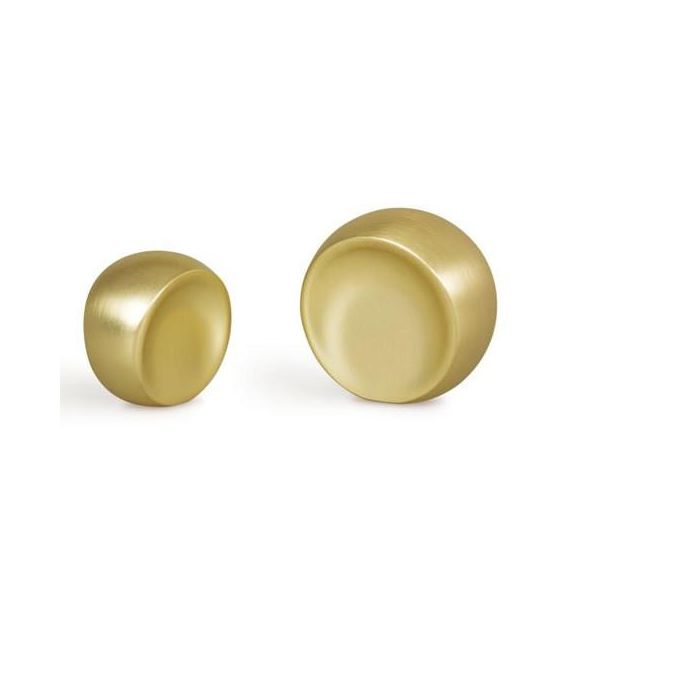 VIEFE Pomo Zamak Ball Acabado Latón Cepillado - Diseño Esférico Compacto para Puertas y Cajones - Distancia Agujero Diám. 24mm