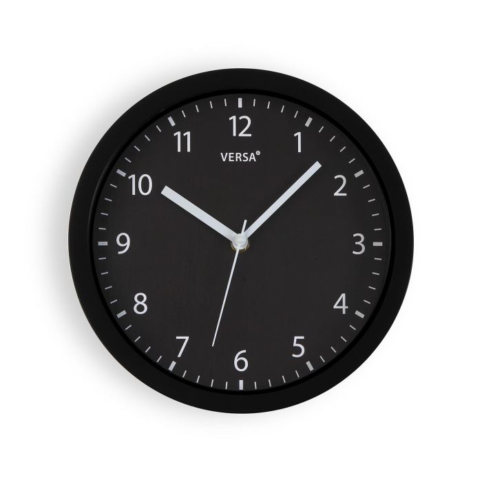 Reloj de Pared Negro 25 cm Versa - Movimiento Silencioso (2 Unidades) Reloj de Pared Negro 25 cm Versa - Movimiento Silencioso (2 Unidades)