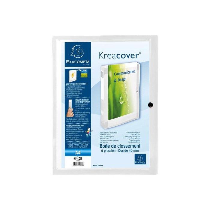 Carpeta De Proyectos Exacompta Exabox Pp Kreacover A4 4 Cm Translucido 5 unidades