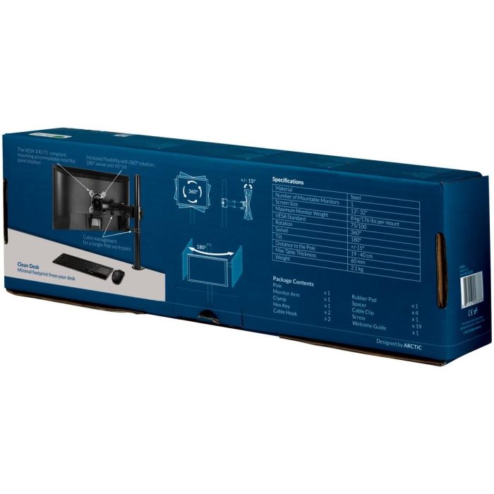 Tischhalterung für 1 Monitor bis 81.3cm 32" 15KG ARCTIC Z1 Basic 8 Tischhalterung für 1 Monitor bis 81.3cm 32" 15KG ARCTIC Z1 Basic 8