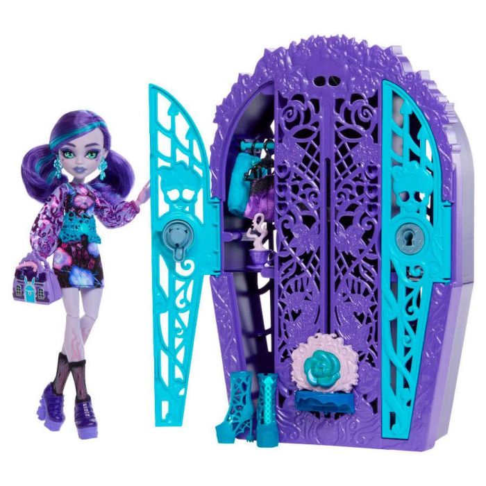 Mattel Muñeca Monster High Twyla: Set con Armario, Ropa y Accesorios para Niñas +4 Años