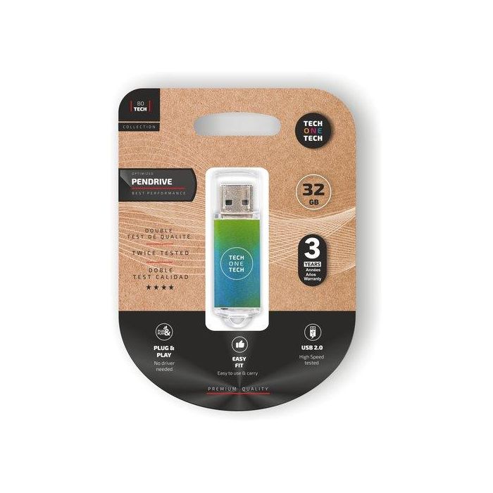 Memoria Usb 32Gb Tech-One-Tech Basic 2.0 Gradient Green Ocean (Incluye Canon Lpi De 0.24 )