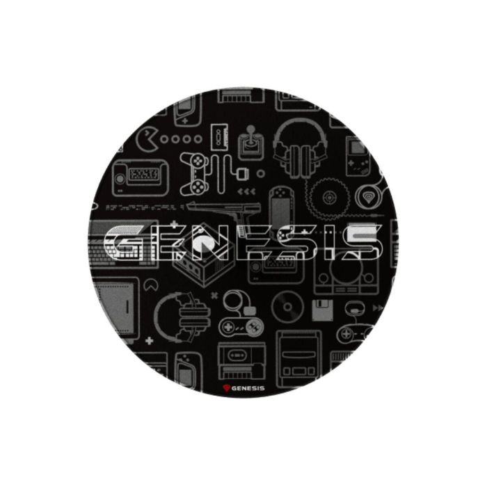 GENESIS Tellur 300 Gear Alfombra para silla Antideslizante de Poliéster Negra, Gris y Blanca de 1000 mm