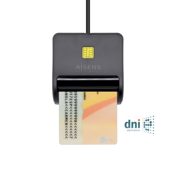Aisens Lector De Tarjetas Inteligente Dni Combo Negro Aisens Lector De Tarjetas Inteligente Dni Combo Negro