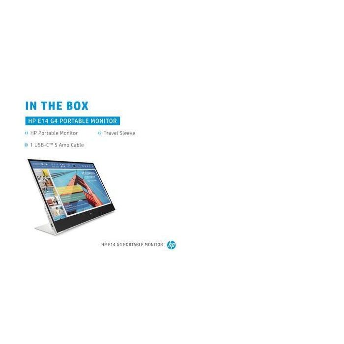 HP E14 G4 Monitor Portátil - Pantalla Brillante para Trabajar en Cualquier Lugar, Conexión USB-C HP E14 G4 Monitor Portátil - Pantalla Brillante para Trabajar en Cualquier Lugar, Conexión USB-C