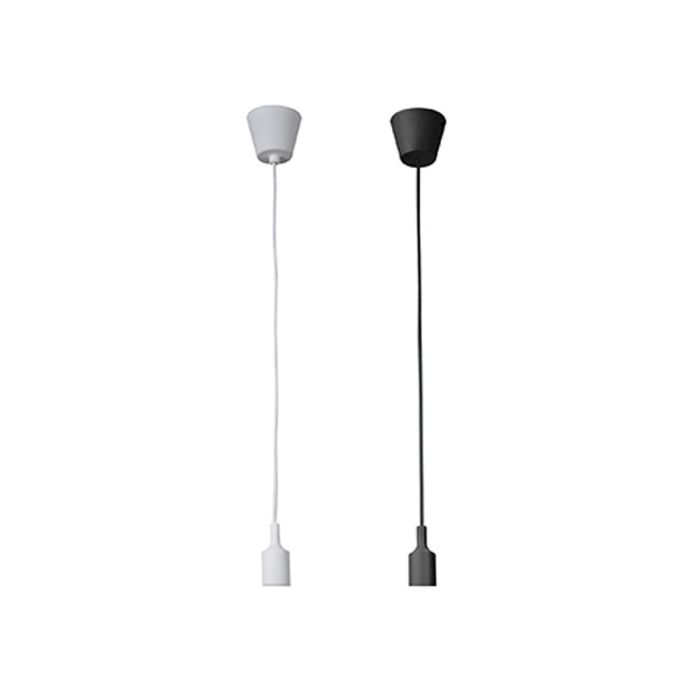 Edm Lámpara colgante de silicona E27 60W negro Ø4,4x100cm 1 Edm Lámpara colgante de silicona E27 60W negro Ø4,4x100cm 1